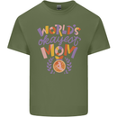 Worlds Okayest Mom Mothers Day Mummy Mens Cotton T-Shirt Tee Top Military Green