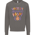 Worlds Okayest Mom Mothers Day Mummy Mens Sweatshirt Jumper Charcoal