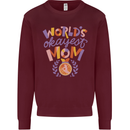 Worlds Okayest Mom Mothers Day Mummy Mens Sweatshirt Jumper Maroon