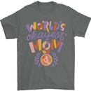 Worlds Okayest Mom Mothers Day Mummy Mens T-Shirt 100% Cotton Charcoal