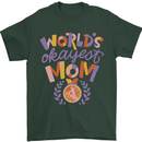 Worlds Okayest Mom Mothers Day Mummy Mens T-Shirt 100% Cotton Forest Green