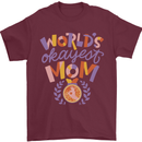 Worlds Okayest Mom Mothers Day Mummy Mens T-Shirt 100% Cotton Maroon