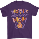 Worlds Okayest Mom Mothers Day Mummy Mens T-Shirt 100% Cotton Purple