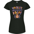 Worlds Okayest Mom Mothers Day Mummy Womens Petite Cut T-Shirt Black
