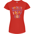 Worlds Okayest Mom Mothers Day Mummy Womens Petite Cut T-Shirt Red