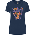 Worlds Okayest Mom Mothers Day Mummy Womens Wider Cut T-Shirt Navy Blue