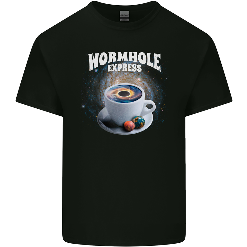 Wormhole Express Funny Coffee Planets Space Kids T-Shirt Childrens Black