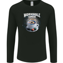 Wormhole Express Funny Coffee Planets Space Mens Long Sleeve T-Shirt Black