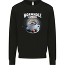 Wormhole Express Funny Coffee Planets Space Mens Sweatshirt Jumper Black