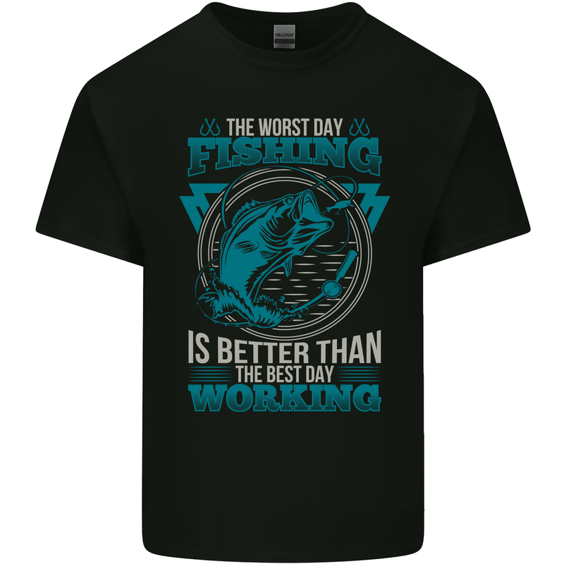 Worst Day Fishing Better Than Working Kids T-Shirt Childrens Black