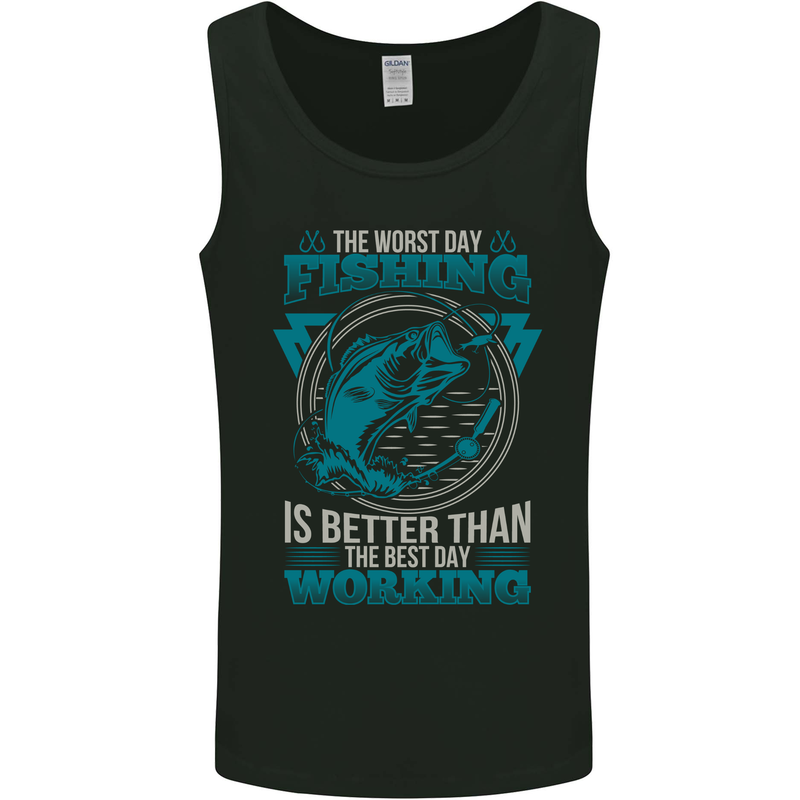 Worst Day Fishing Better Than Working Mens Vest Tank Top Black