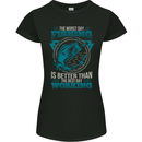 Worst Day Fishing Better Than Working Womens Petite Cut T-Shirt Black