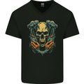 Wretched Skull Evil Demonic Halloween Demon Mens V-Neck Cotton T-Shirt Black