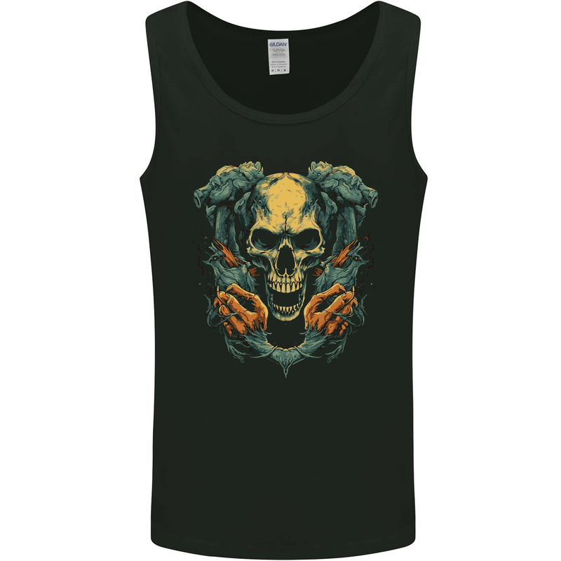 Wretched Skull Evil Demonic Halloween Demon Mens Vest Tank Top Black