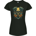 Wretched Skull Evil Demonic Halloween Demon Womens Petite Cut T-Shirt Black