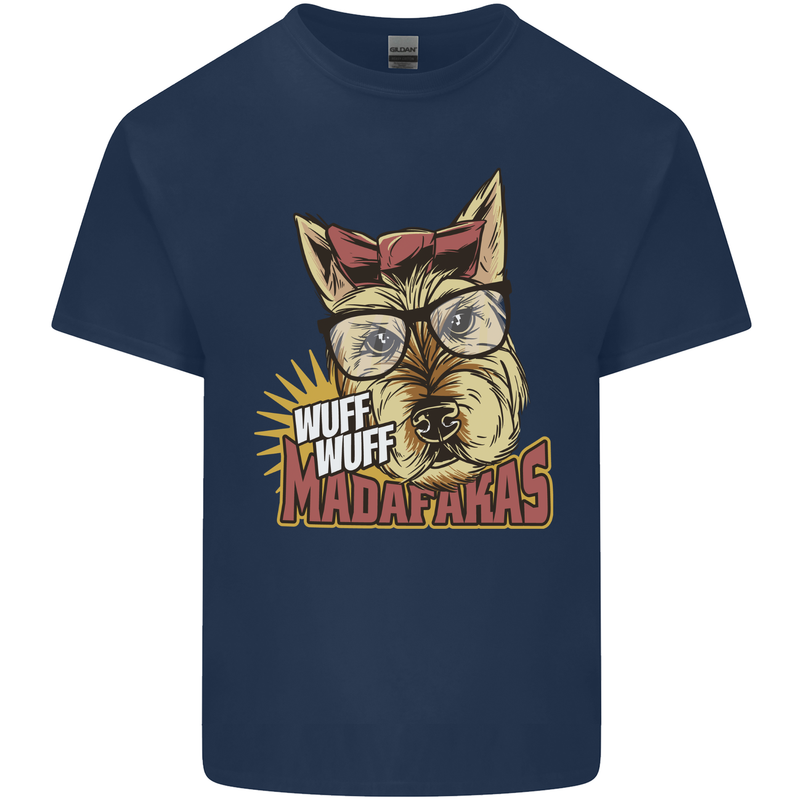 Wuff Wuff Madafacas Funny Dog Mens Cotton T-Shirt Tee Top Navy Blue