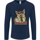 Wuff Wuff Madafacas Funny Dog Mens Long Sleeve T-Shirt Navy Blue