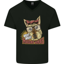 Wuff Wuff Madafacas Funny Dog Mens V-Neck Cotton T-Shirt Black