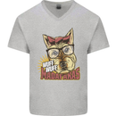 Wuff Wuff Madafacas Funny Dog Mens V-Neck Cotton T-Shirt Sports Grey