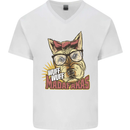 Wuff Wuff Madafacas Funny Dog Mens V-Neck Cotton T-Shirt White