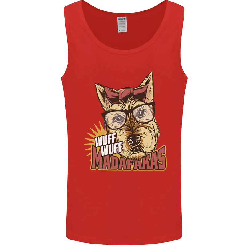 Wuff Wuff Madafacas Funny Dog Mens Vest Tank Top Red
