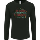 Xmas Hot Chocolate & Movies Funny Christmas Mens Long Sleeve T-Shirt Black