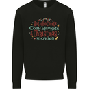 Xmas Hot Chocolate & Movies Funny Christmas Mens Sweatshirt Jumper Black