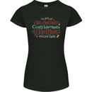 Xmas Hot Chocolate & Movies Funny Christmas Womens Petite Cut T-Shirt Black