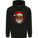 Xmas Santa Skull Christmas Bah Humbug Biker Childrens Kids Hoodie Black
