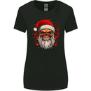 Xmas Santa Skull Christmas Bah Humbug Biker Womens Wider Cut T-Shirt Black