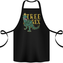 Xmas Tree Rex Funny Christmas T-Rex Dinosaur Cotton Apron 100% Organic Black