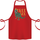 Xmas Tree Rex Funny Christmas T-Rex Dinosaur Cotton Apron 100% Organic Red