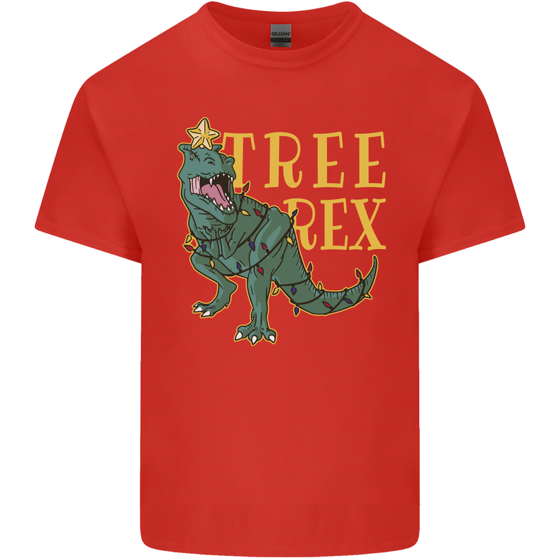 Xmas Tree Rex Funny Christmas T-Rex Dinosaur Kids T-Shirt Childrens Red