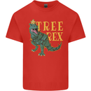 Xmas Tree Rex Funny Christmas T-Rex Dinosaur Mens Cotton T-Shirt Tee Top Red