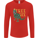 Xmas Tree Rex Funny Christmas T-Rex Dinosaur Mens Long Sleeve T-Shirt Red