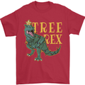 Xmas Tree Rex Funny Christmas T-Rex Dinosaur Mens T-Shirt 100% Cotton Red