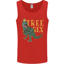 Xmas Tree Rex Funny Christmas T-Rex Dinosaur Mens Vest Tank Top Red