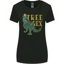Xmas Tree Rex Funny Christmas T-Rex Dinosaur Womens Wider Cut T-Shirt Black