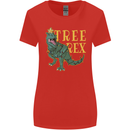 Xmas Tree Rex Funny Christmas T-Rex Dinosaur Womens Wider Cut T-Shirt Red