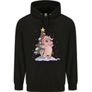 Xmas Unicorn Christmas Tree Childrens Kids Hoodie Black