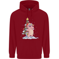 Xmas Unicorn Christmas Tree Childrens Kids Hoodie Red