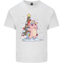 Xmas Unicorn Christmas Tree Kids T-Shirt Childrens White