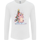 Xmas Unicorn Christmas Tree Mens Long Sleeve T-Shirt White