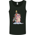 Xmas Unicorn Christmas Tree Mens Vest Tank Top Black