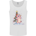 Xmas Unicorn Christmas Tree Mens Vest Tank Top White