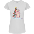 Xmas Unicorn Christmas Tree Womens Petite Cut T-Shirt White