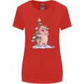 Xmas Unicorn Christmas Tree Womens Wider Cut T-Shirt Red