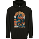 Year of the Dragon Chinese New Year Mens 80% Cotton Hoodie Black