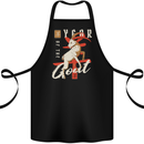 Year of the Goat Chinese New Year Cotton Apron 100% Organic Black