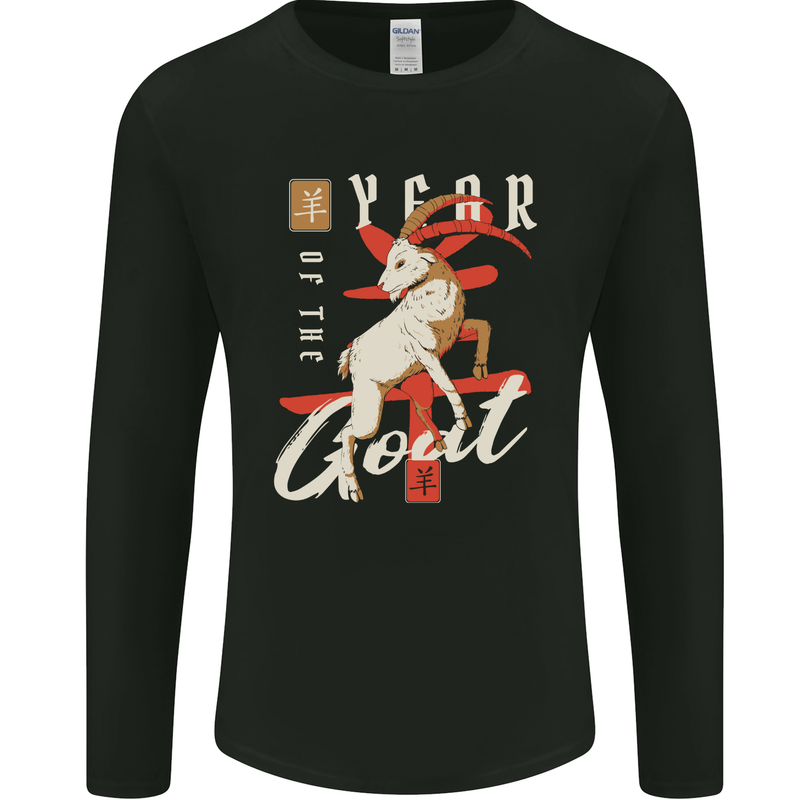 Year of the Goat Chinese New Year Mens Long Sleeve T-Shirt Black